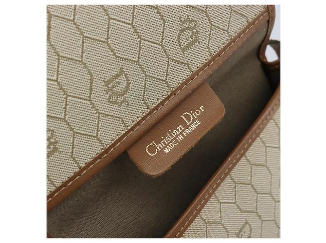 Borsa a Spalla in Tela Honeycomb PVC Beige Oro Auth ka2785 Christian Dior - vista 16
