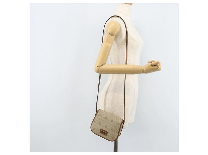 Borsa a Spalla in Tela Honeycomb PVC Beige Oro Auth ka2785 Christian Dior - vista 20