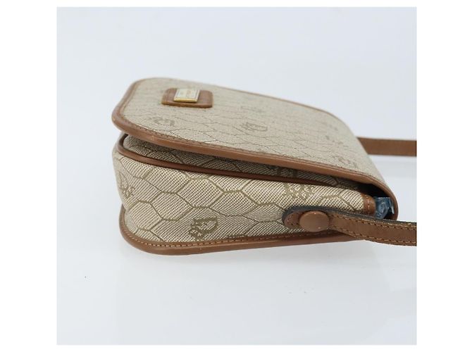 Borsa a Spalla in Tela Honeycomb PVC Beige Oro Auth ka2785 Christian Dior - vista 4