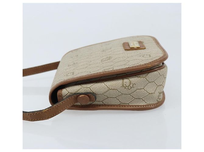 Borsa a Spalla in Tela Honeycomb PVC Beige Oro Auth ka2785 Christian Dior - vista 5