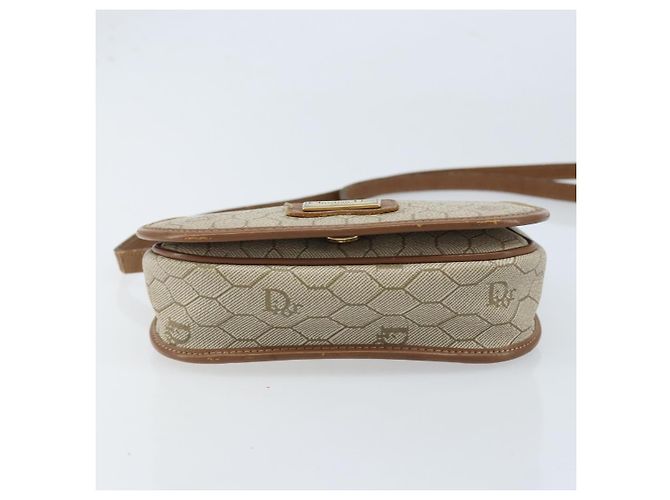 Borsa a Spalla in Tela Honeycomb PVC Beige Oro Auth ka2785 Christian Dior - vista 9