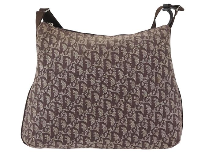 Christian Dior Trotter Canvas Schultertasche Braun Silber Authentisch bs33657 - Ansicht 2