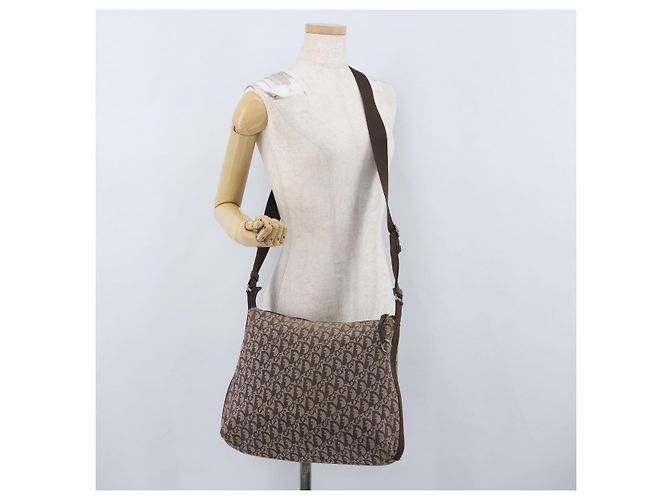 Christian Dior Trotter Canvas Schultertasche Braun Silber Authentisch bs33657 - Ansicht 23