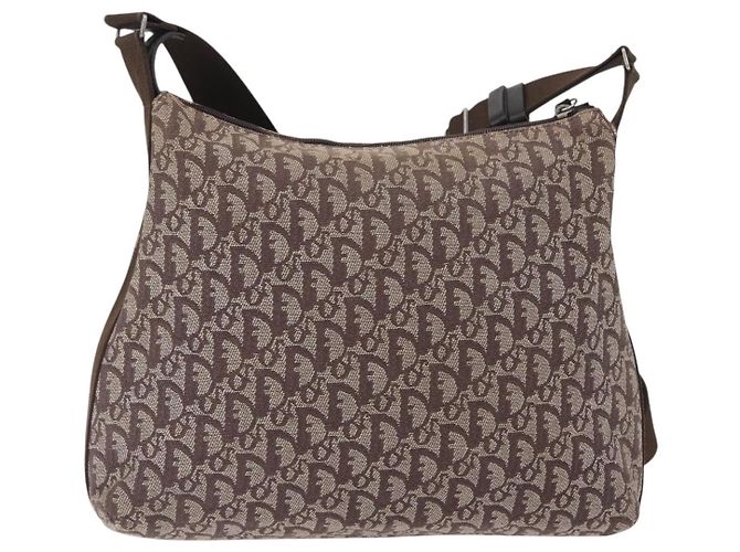 Christian Dior Trotter Canvas Schultertasche Braun Silber Authentisch bs33657 - Ansicht 4
