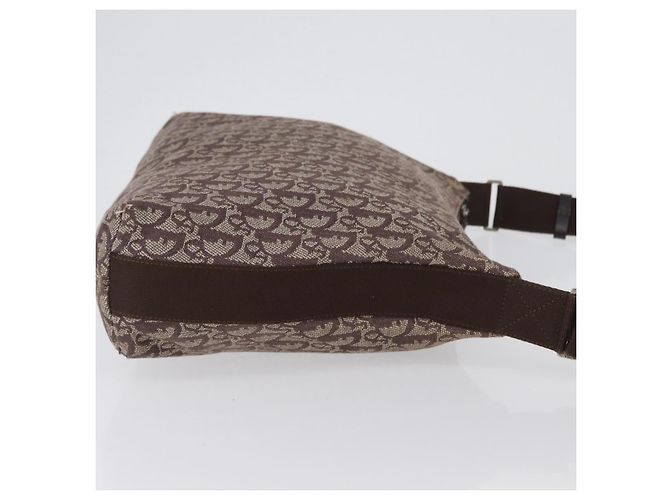 Christian Dior Trotter Canvas Schultertasche Braun Silber Authentisch bs33657 - Ansicht 5