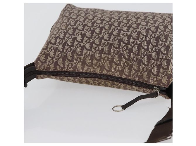 Christian Dior Trotter Canvas Schultertasche Braun Silber Authentisch bs33657 - Ansicht 7