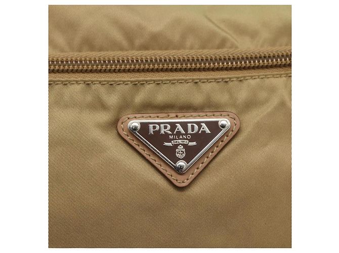 PRADA Schultertasche Nylon Beige Silber Authentisch mr2076 - Ansicht 14