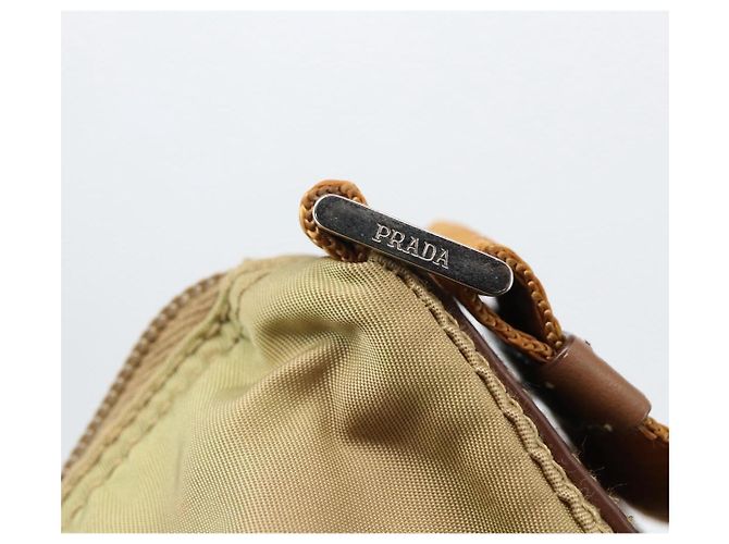 PRADA Schultertasche Nylon Beige Silber Authentisch mr2076 - Ansicht 16