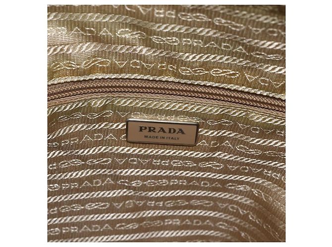 PRADA Schultertasche Nylon Beige Silber Authentisch mr2076 - Ansicht 17