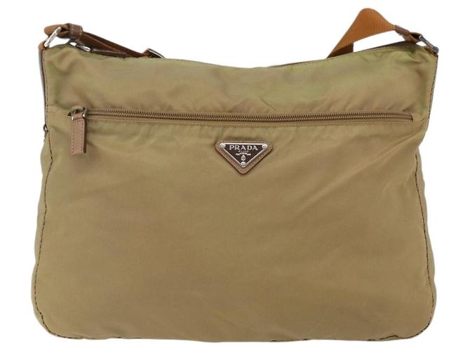 PRADA Schultertasche Nylon Beige Silber Authentisch mr2076 - Ansicht 2