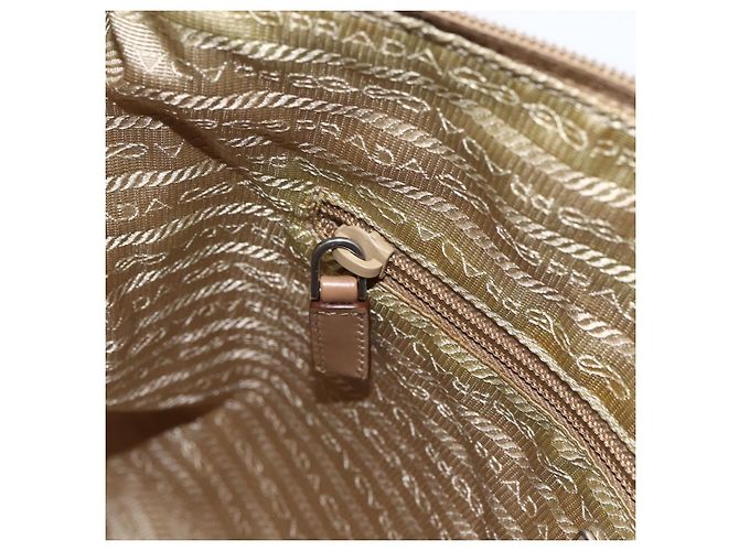 PRADA Schultertasche Nylon Beige Silber Authentisch mr2076 - Ansicht 21