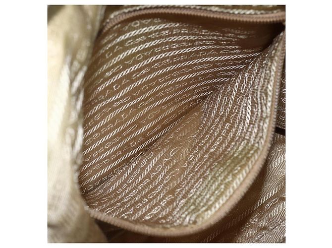 PRADA Schultertasche Nylon Beige Silber Authentisch mr2076 - Ansicht 22