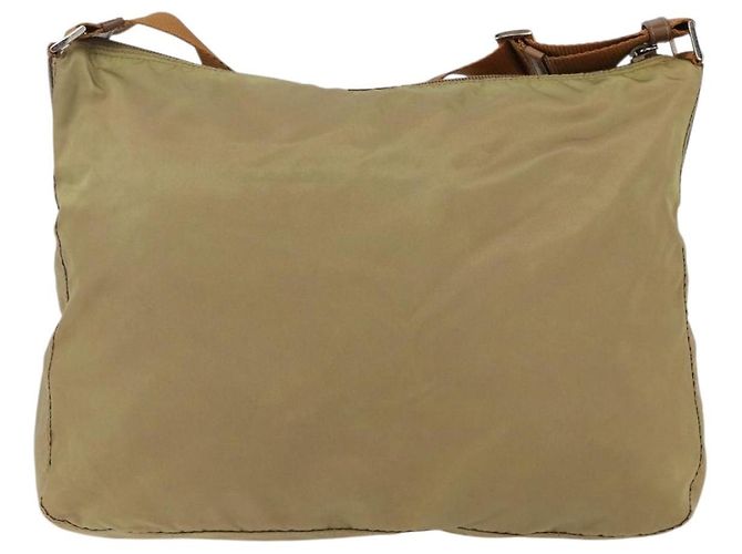 PRADA Schultertasche Nylon Beige Silber Authentisch mr2076 - Ansicht 3