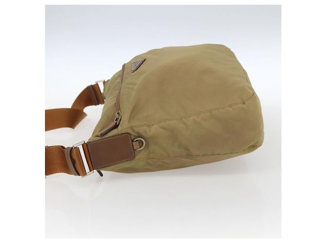 PRADA Schultertasche Nylon Beige Silber Authentisch mr2076 - Ansicht 4
