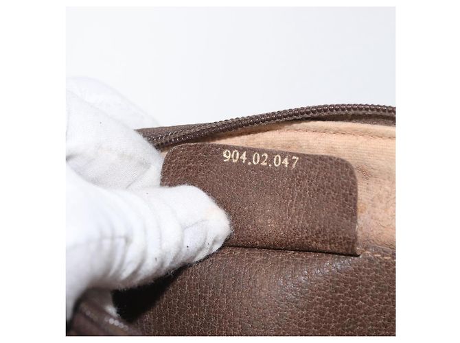 Gucci Borsa GG Supreme Web Sherry Line PVC Beige Oro 904 02 047 Auth LNZ296 D'oro - vista 21
