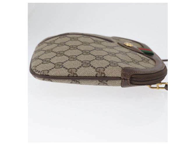 Gucci Borsa GG Supreme Web Sherry Line PVC Beige Oro 904 02 047 Auth LNZ296 D'oro - vista 4