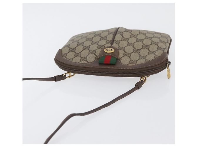 Gucci Borsa GG Supreme Web Sherry Line PVC Beige Oro 904 02 047 Auth LNZ296 D'oro - vista 6