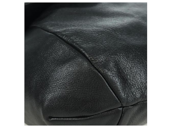 SAINT LAURENT Borsa a Spalla in Pelle Nera Argento Auth 172776V Nero - vista 11