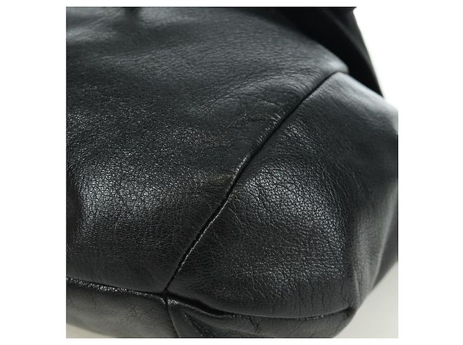 SAINT LAURENT Borsa a Spalla in Pelle Nera Argento Auth 172776V Nero - vista 12