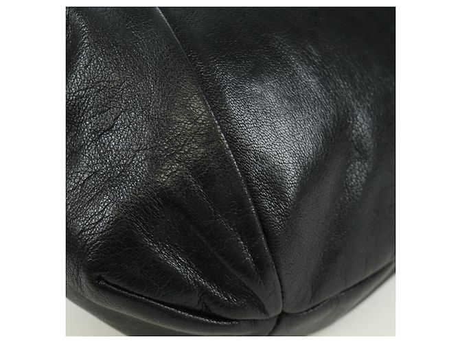 SAINT LAURENT Borsa a Spalla in Pelle Nera Argento Auth 172776V Nero - vista 13