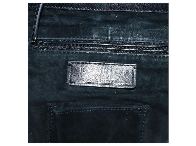 SAINT LAURENT Borsa a Spalla in Pelle Nera Argento Auth 172776V Nero - vista 17