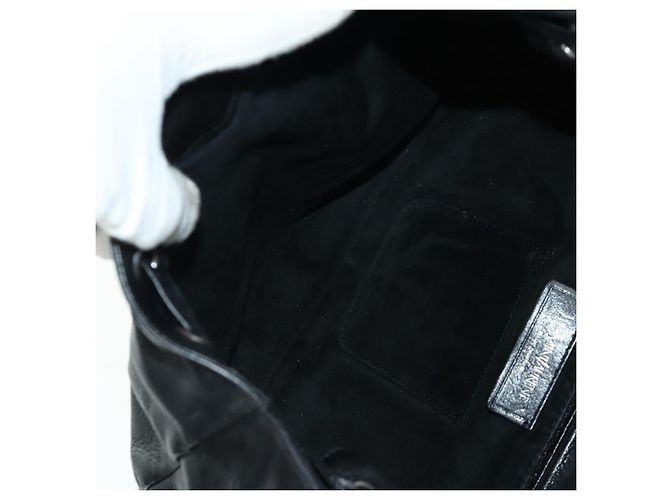 SAINT LAURENT Borsa a Spalla in Pelle Nera Argento Auth 172776V Nero - vista 18