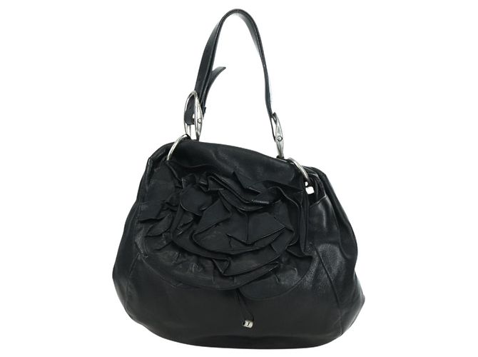 SAINT LAURENT Borsa a Spalla in Pelle Nera Argento Auth 172776V Nero - vista 2