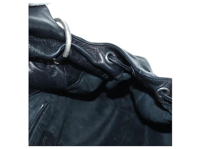 SAINT LAURENT Borsa a Spalla in Pelle Nera Argento Auth 172776V Nero - vista 20