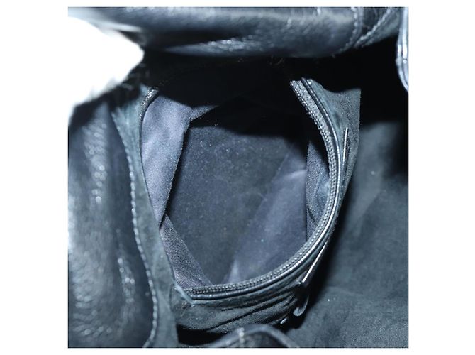 SAINT LAURENT Borsa a Spalla in Pelle Nera Argento Auth 172776V Nero - vista 22