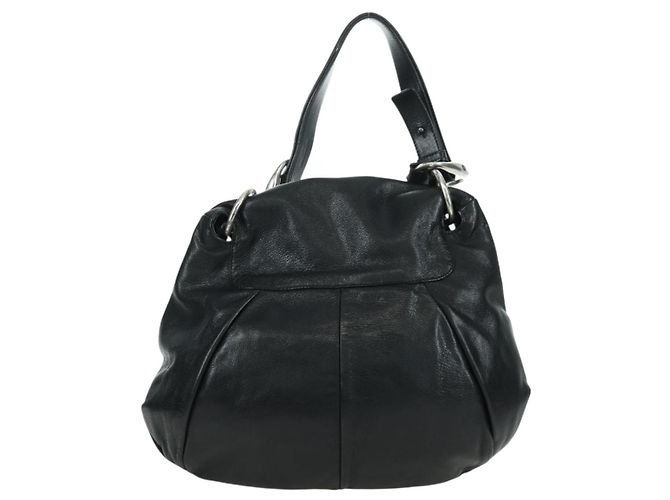 SAINT LAURENT Borsa a Spalla in Pelle Nera Argento Auth 172776V Nero - vista 3