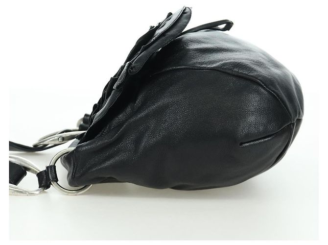 SAINT LAURENT Borsa a Spalla in Pelle Nera Argento Auth 172776V Nero - vista 4