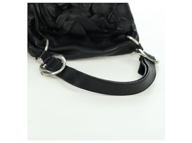 SAINT LAURENT Borsa a Spalla in Pelle Nera Argento Auth 172776V Nero - vista 7