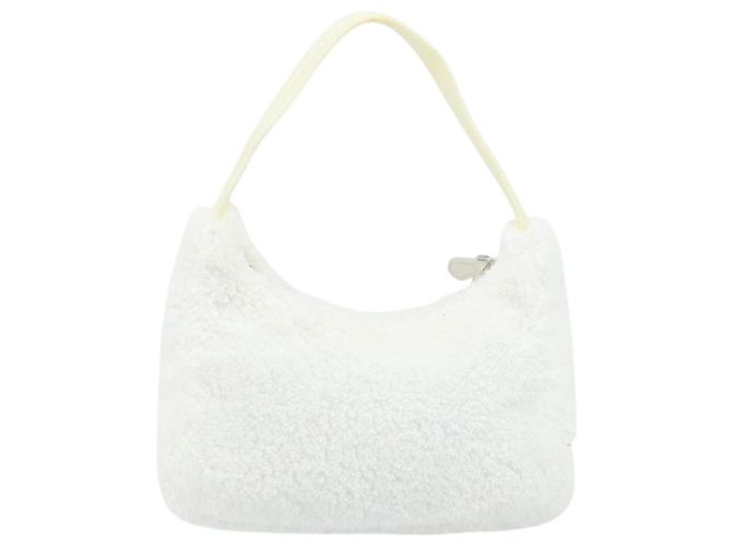 PRADA Pochette Borsa a Mano Pile Bianca Auth 166238M Bianco - vista 3