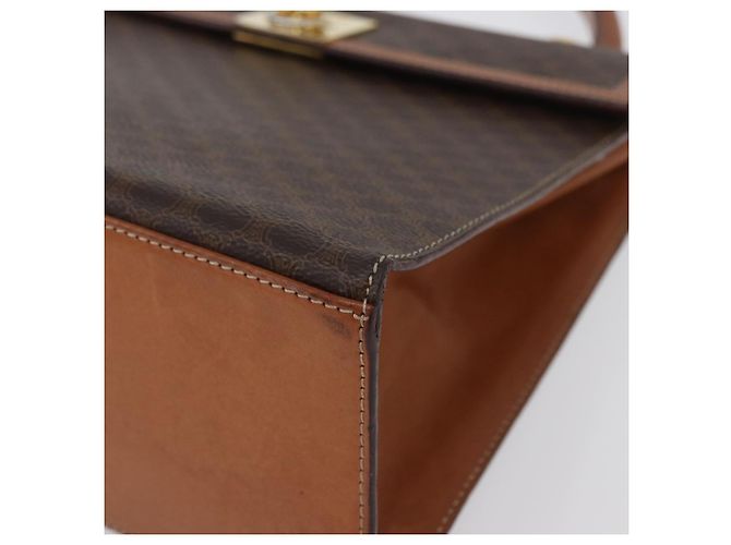 Céline Borsa a mano in tela Macadam CELINE in pelle PVC marrone oro Auth 172507 D'oro - vista 11