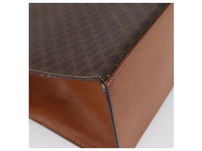 Céline Borsa a mano in tela Macadam CELINE in pelle PVC marrone oro Auth 172507 D'oro - vista 12
