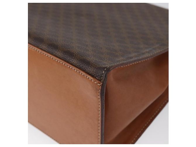 Céline Borsa a mano in tela Macadam CELINE in pelle PVC marrone oro Auth 172507 D'oro - vista 13