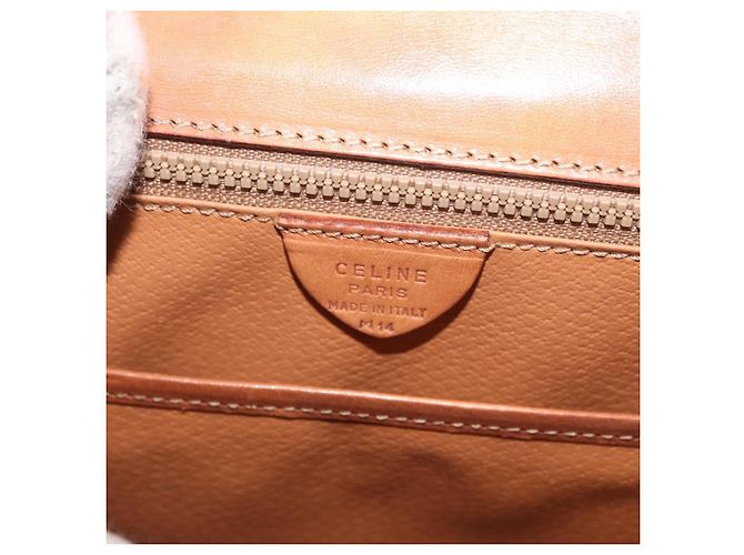 Céline Borsa a mano in tela Macadam CELINE in pelle PVC marrone oro Auth 172507 D'oro - vista 17
