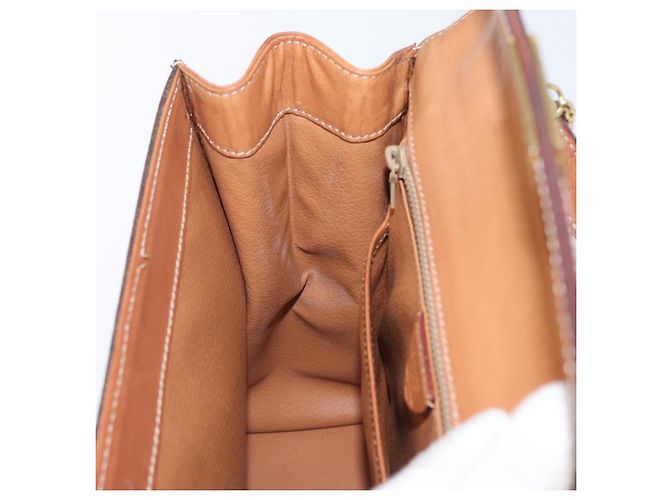 Céline Borsa a mano in tela Macadam CELINE in pelle PVC marrone oro Auth 172507 D'oro - vista 20