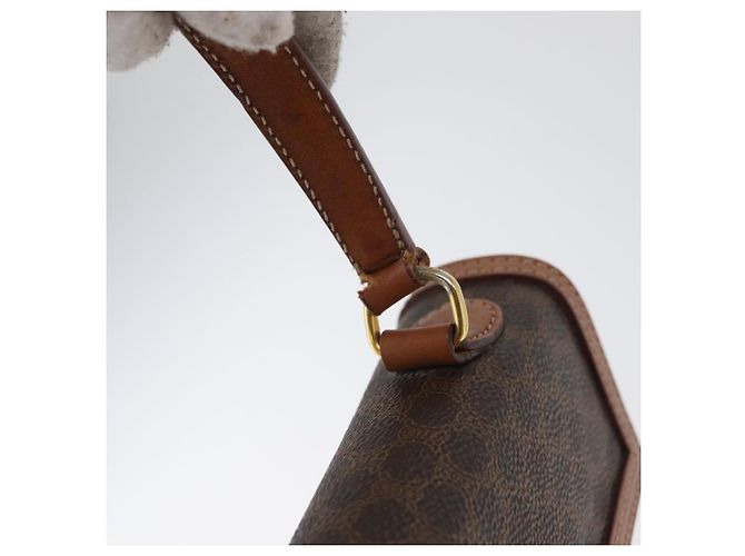 Céline Borsa a mano in tela Macadam CELINE in pelle PVC marrone oro Auth 172507 D'oro - vista 23