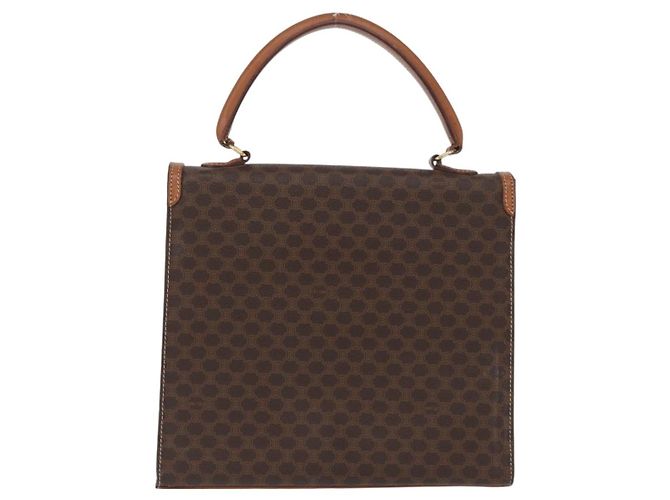 Céline Borsa a mano in tela Macadam CELINE in pelle PVC marrone oro Auth 172507 D'oro - vista 3
