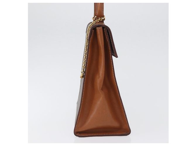 Céline Borsa a mano in tela Macadam CELINE in pelle PVC marrone oro Auth 172507 D'oro - vista 5