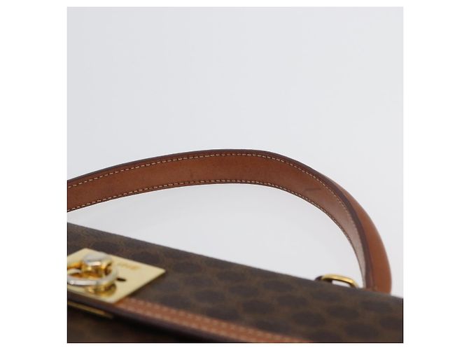 Céline Borsa a mano in tela Macadam CELINE in pelle PVC marrone oro Auth 172507 D'oro - vista 8