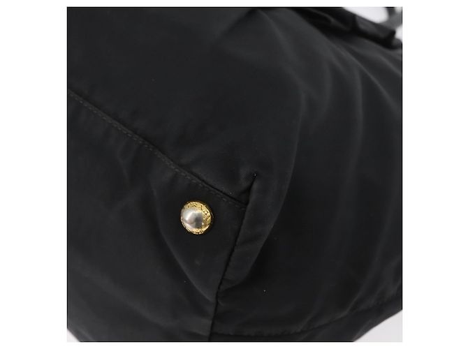 PRADA Handtasche aus Nylon Schwarz Gold Auth fm5210 Golden - Ansicht 12