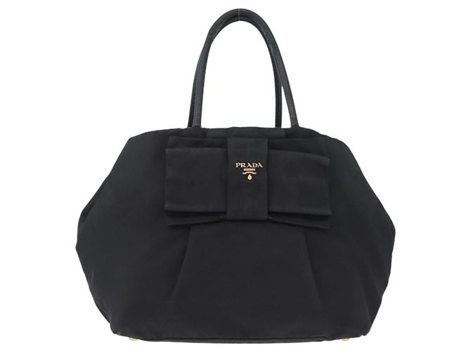PRADA Handtasche aus Nylon Schwarz Gold Auth fm5210 Golden - Ansicht 2