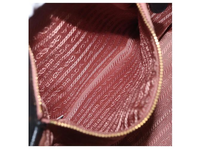 PRADA Handtasche aus Nylon Schwarz Gold Auth fm5210 Golden - Ansicht 21