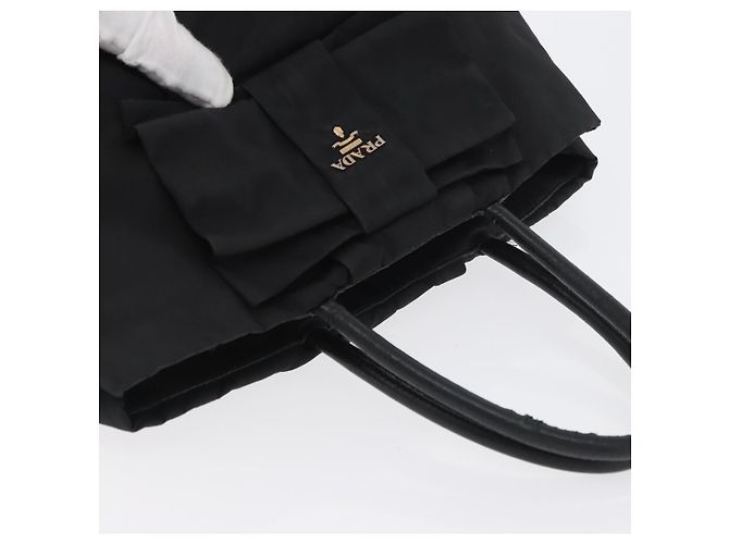 PRADA Handtasche aus Nylon Schwarz Gold Auth fm5210 Golden - Ansicht 6