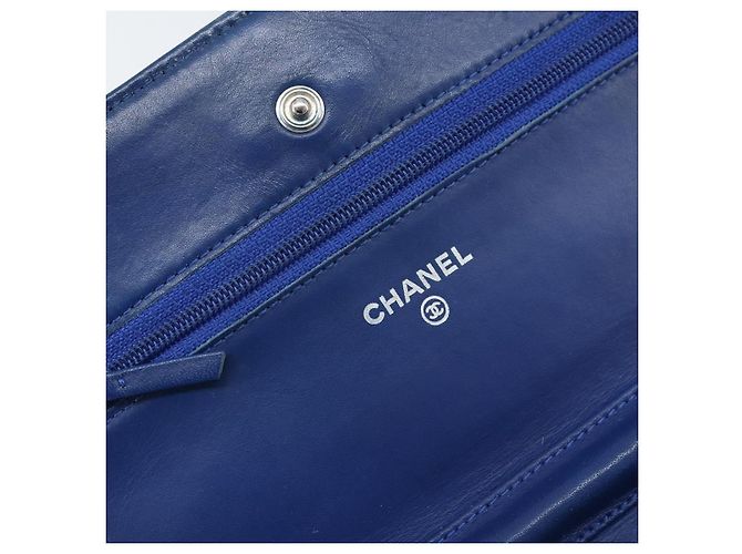 Borsa a Spalla CHANEL Chain Matelassé 2.55 in Tela Blu Navy Argento CC Auth 171466A - vista 16