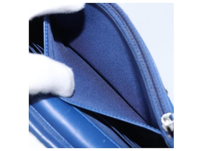 Borsa a Spalla CHANEL Chain Matelassé 2.55 in Tela Blu Navy Argento CC Auth 171466A - vista 21