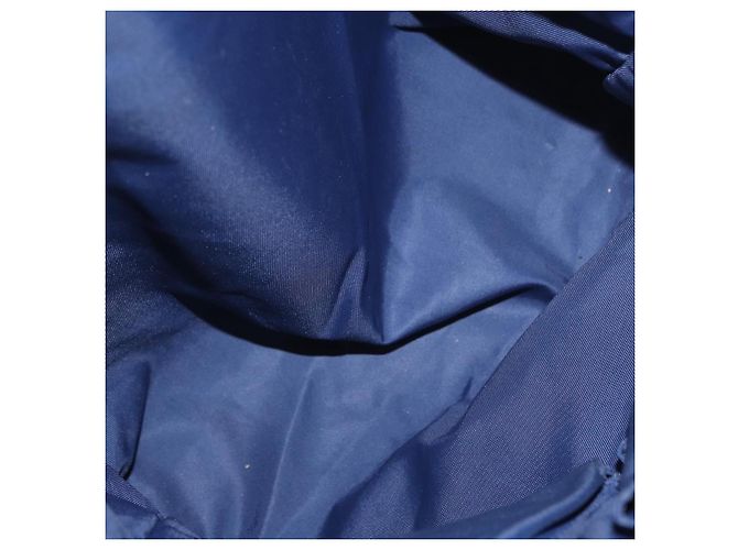 Borsa a Spalla GG in Tela Gucci in Nylon e Pelle Blu Argento 510342 Auth fm5162 - vista 17