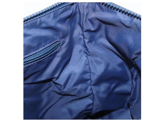 Borsa a Spalla GG in Tela Gucci in Nylon e Pelle Blu Argento 510342 Auth fm5162 - vista 18